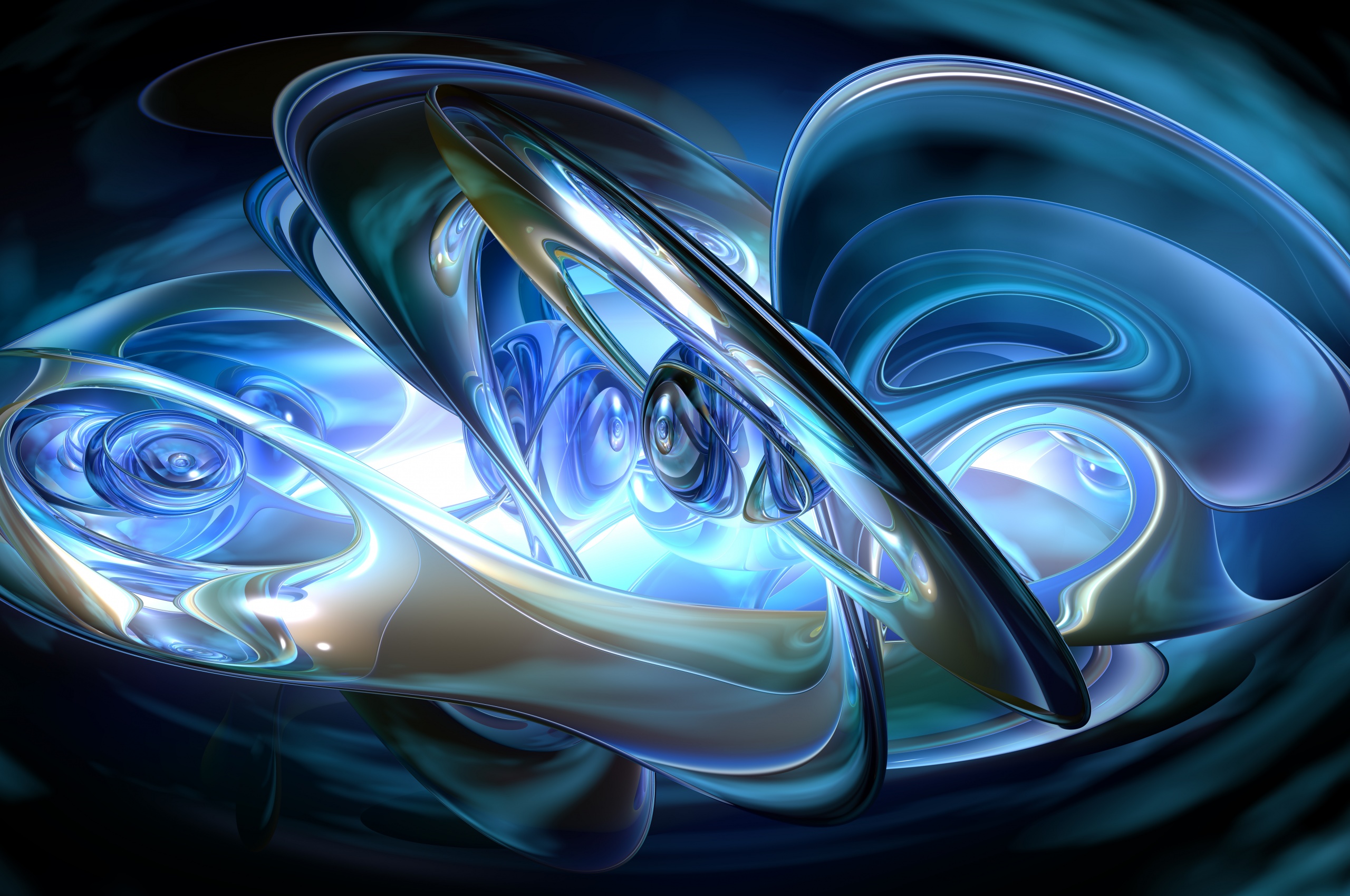 Abstract 3D Blue Rings