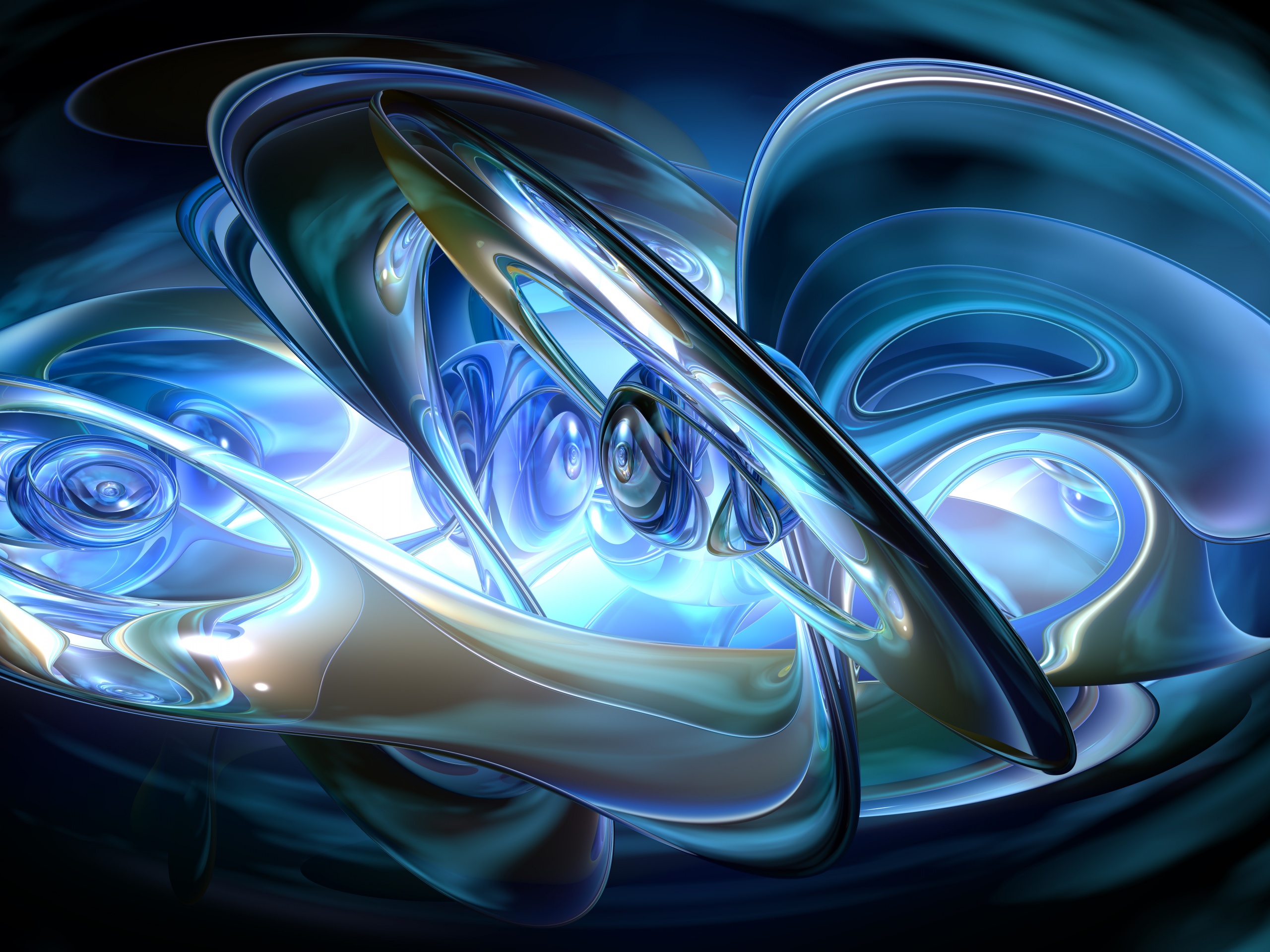 Abstract 3D Blue Rings