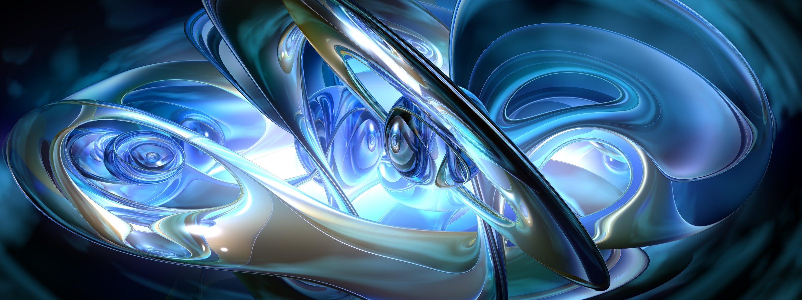 Abstract 3D Blue Rings