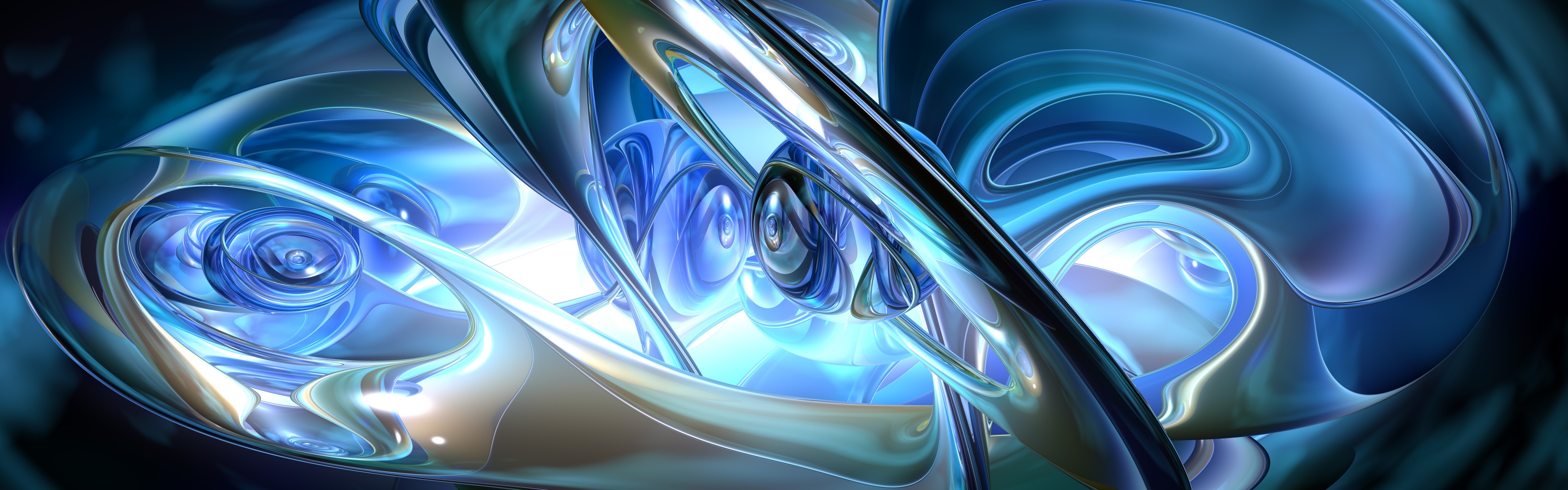 Abstract 3D Blue Rings