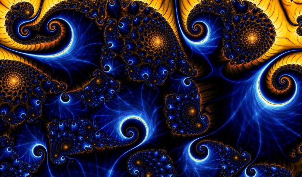 Abstract Blue Yellow Spiral