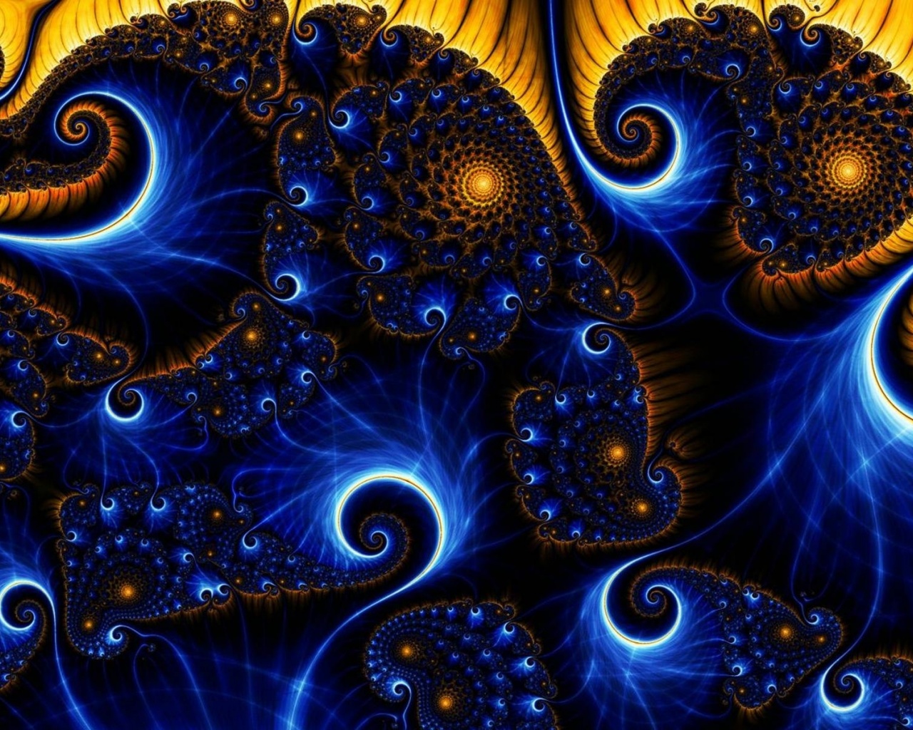 Abstract Blue Yellow Spiral