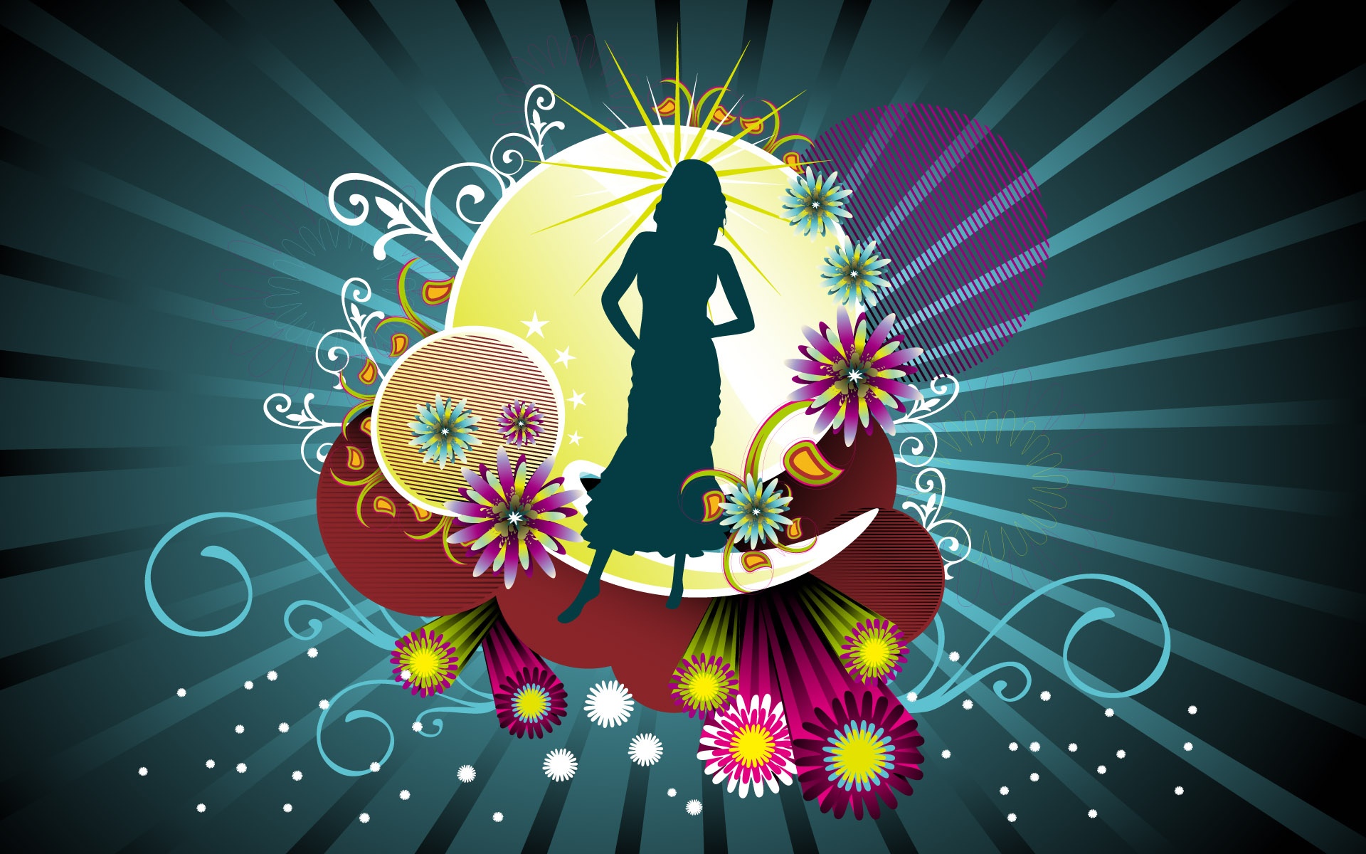 Abstract Colorful Girl Vector Shape