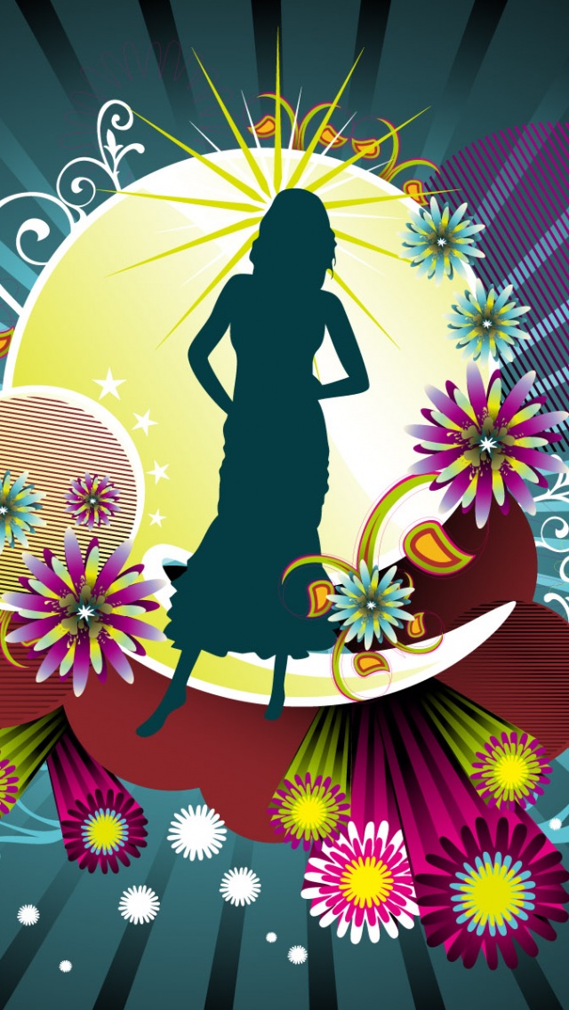 Abstract Colorful Girl Vector Shape