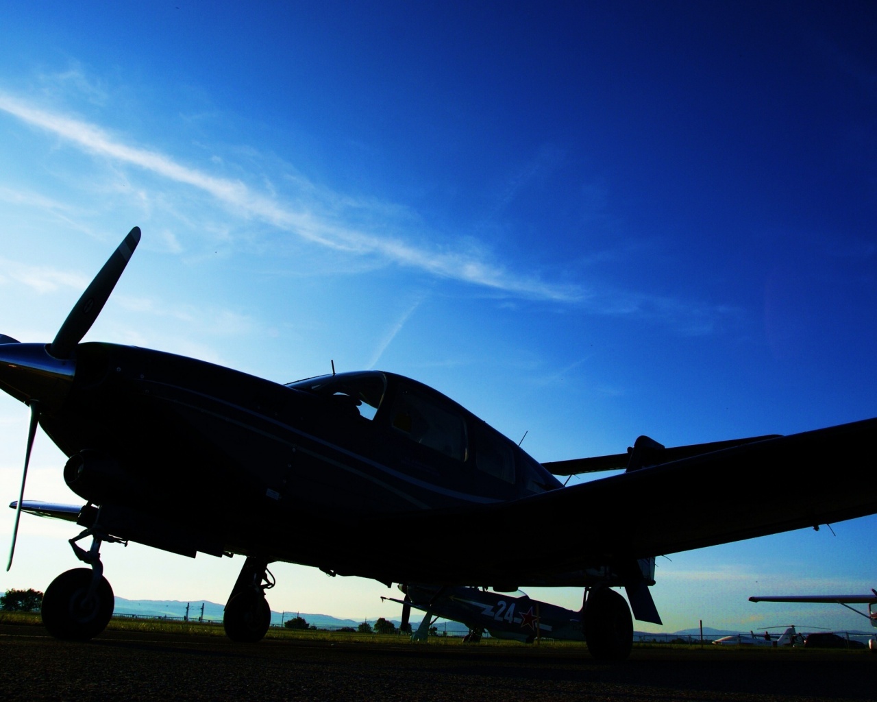 Aircraft Evening Sky Photo