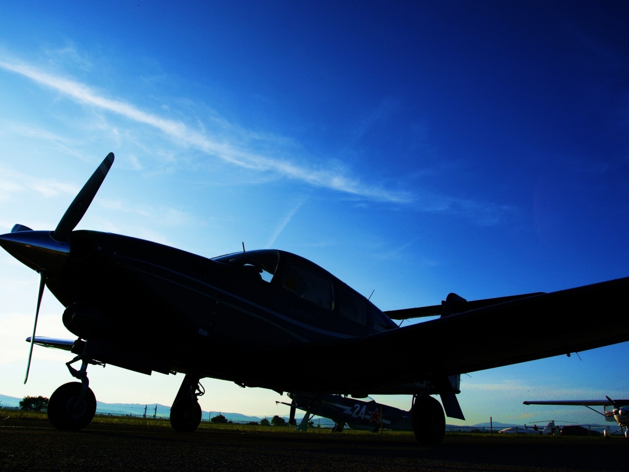 Aircraft Evening Sky Photo