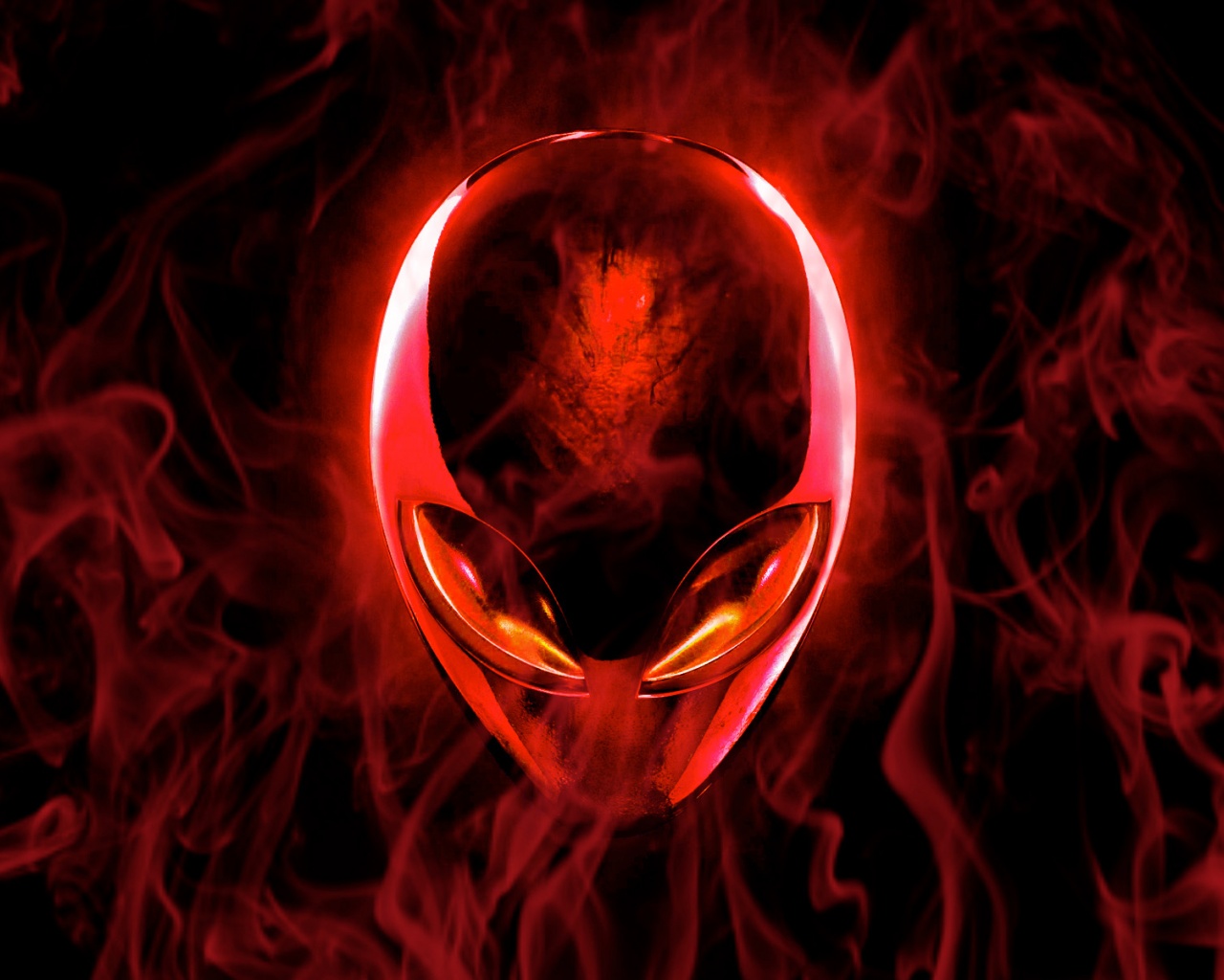 Alienware Computer Red Smoke