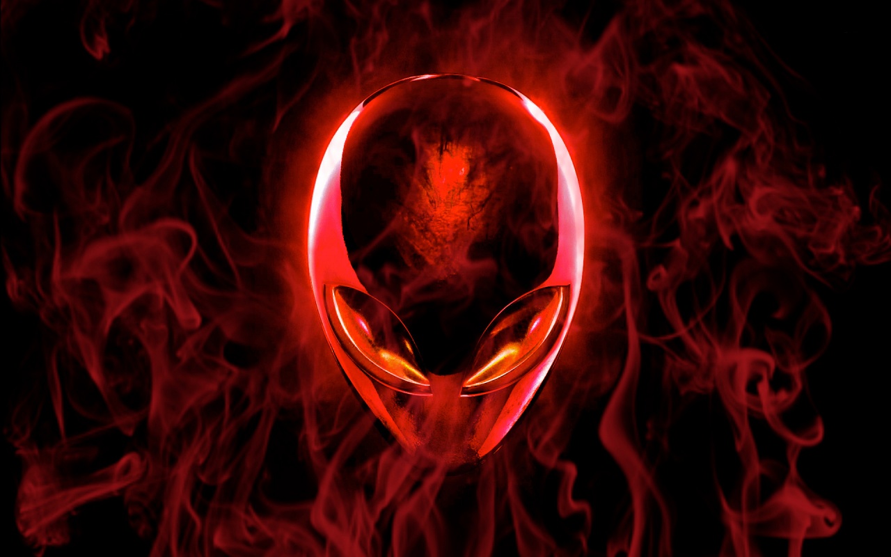 Alienware Computer Red Smoke