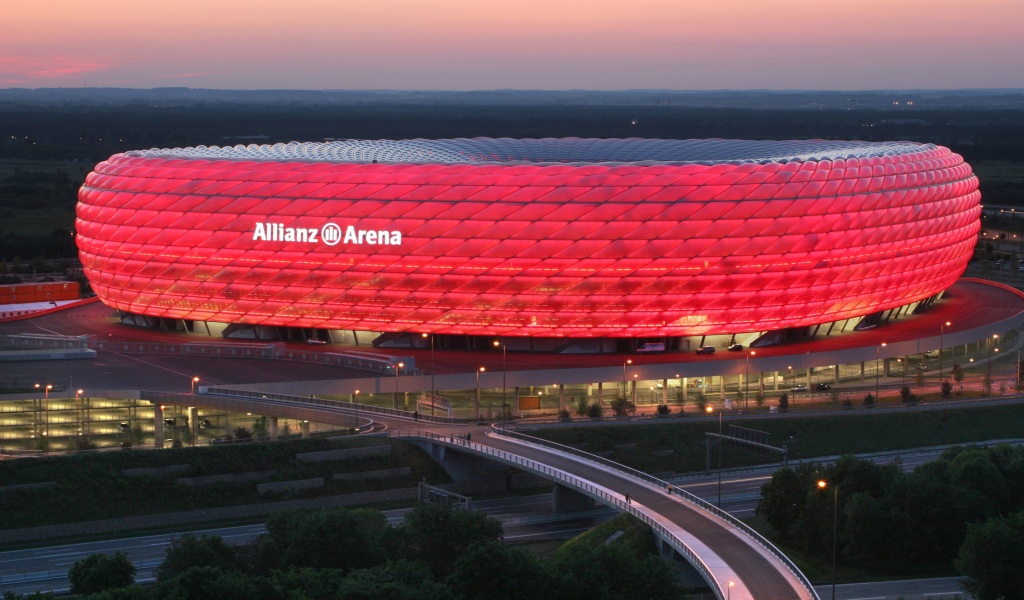 Allianz Arena In Red Bayern Munich