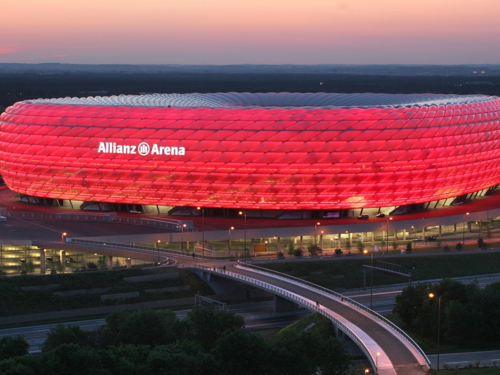 Allianz Arena In Red Bayern Munich