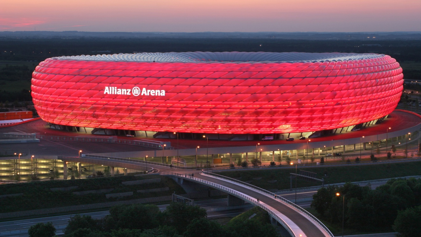 Allianz Arena In Red Bayern Munich