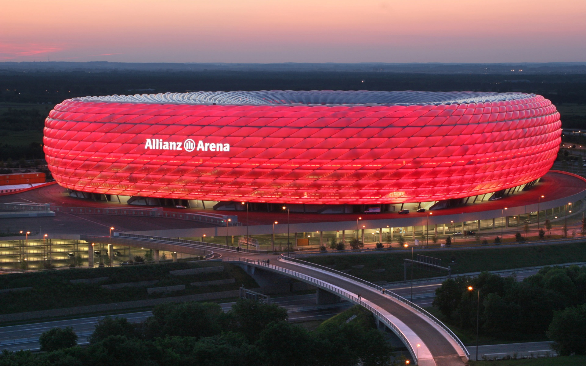 Allianz Arena In Red Bayern Munich