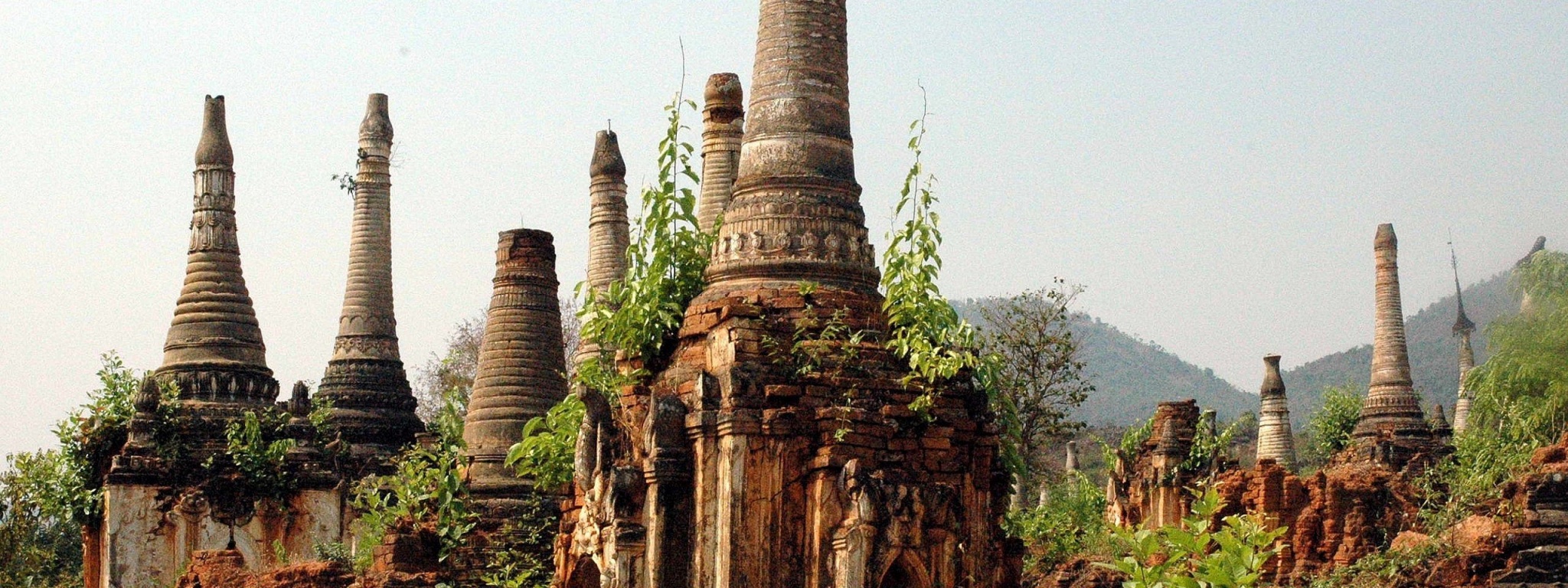 Ancient Ruins Of Indein Stupa Complex Shan Taunggyi Burma