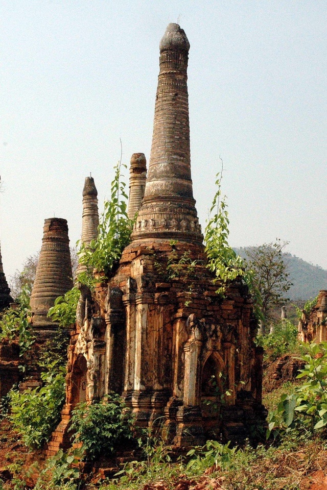 Ancient Ruins Of Indein Stupa Complex Shan Taunggyi Burma