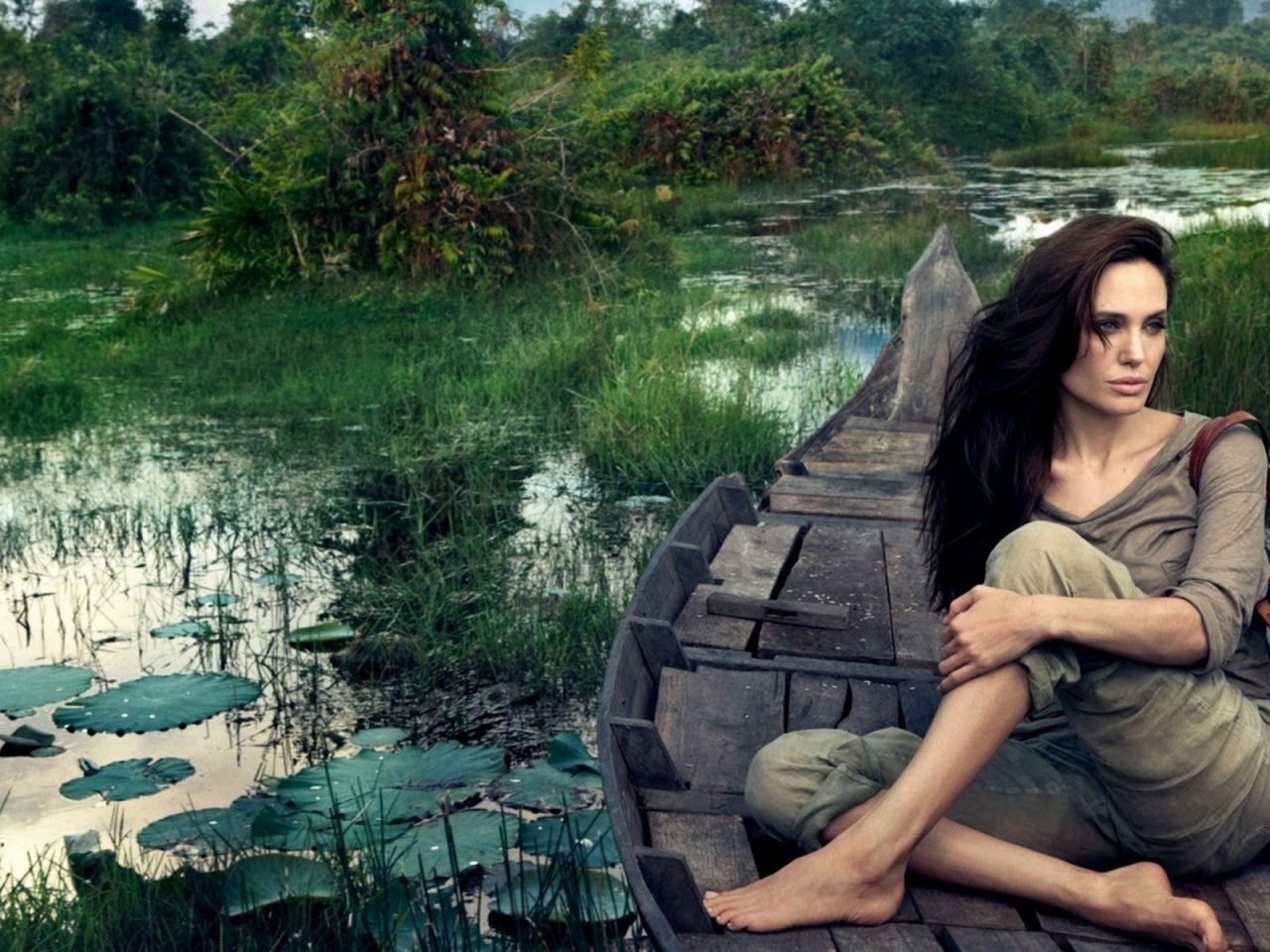 Angelina Jolie On Boat