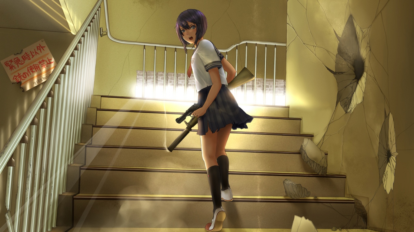 Anime Girl With Gun