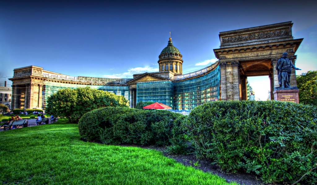 Architecture Kazan St Petersburg Cathedral Decorative Garden R