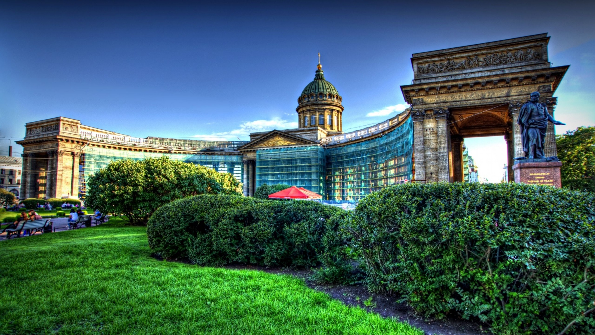 Architecture Kazan St Petersburg Cathedral Decorative Garden R