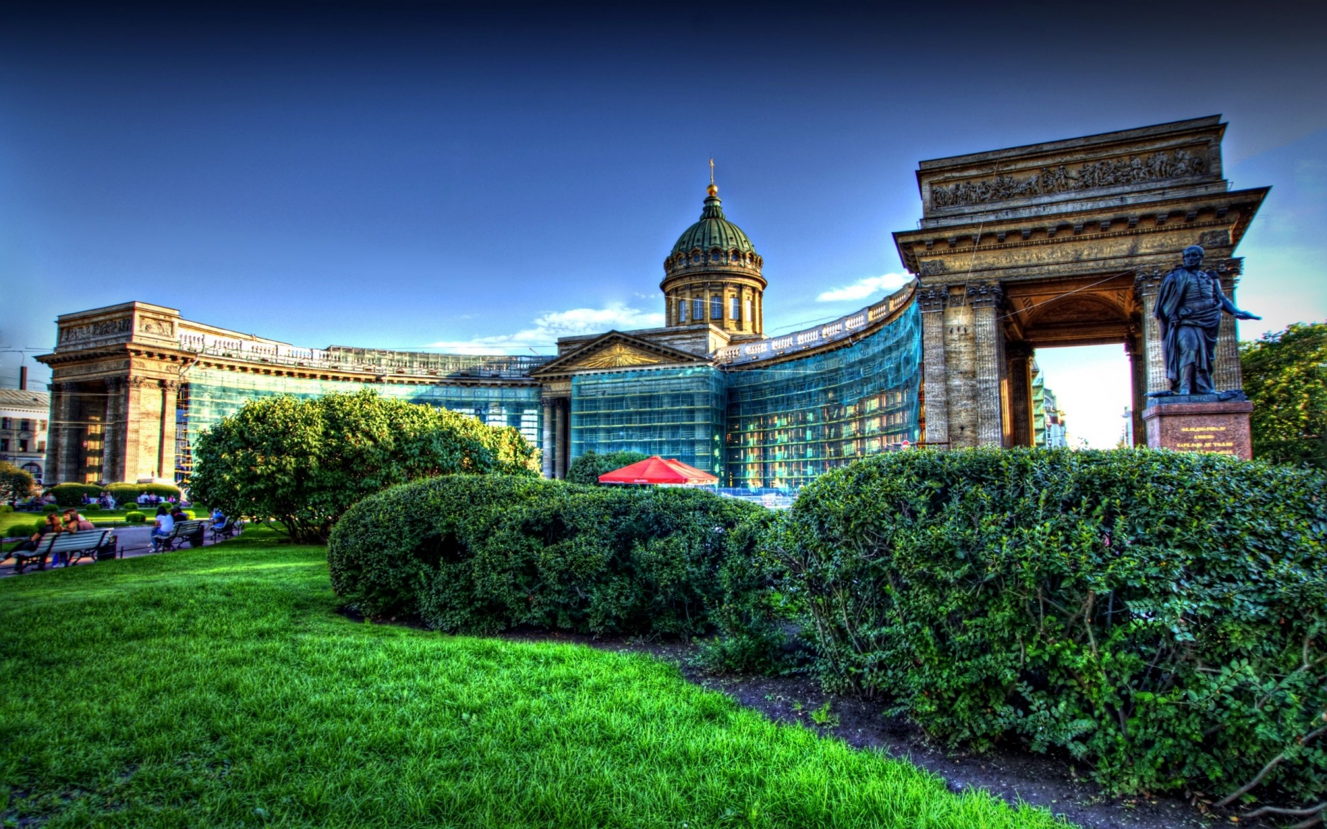 Architecture Kazan St Petersburg Cathedral Decorative Garden R