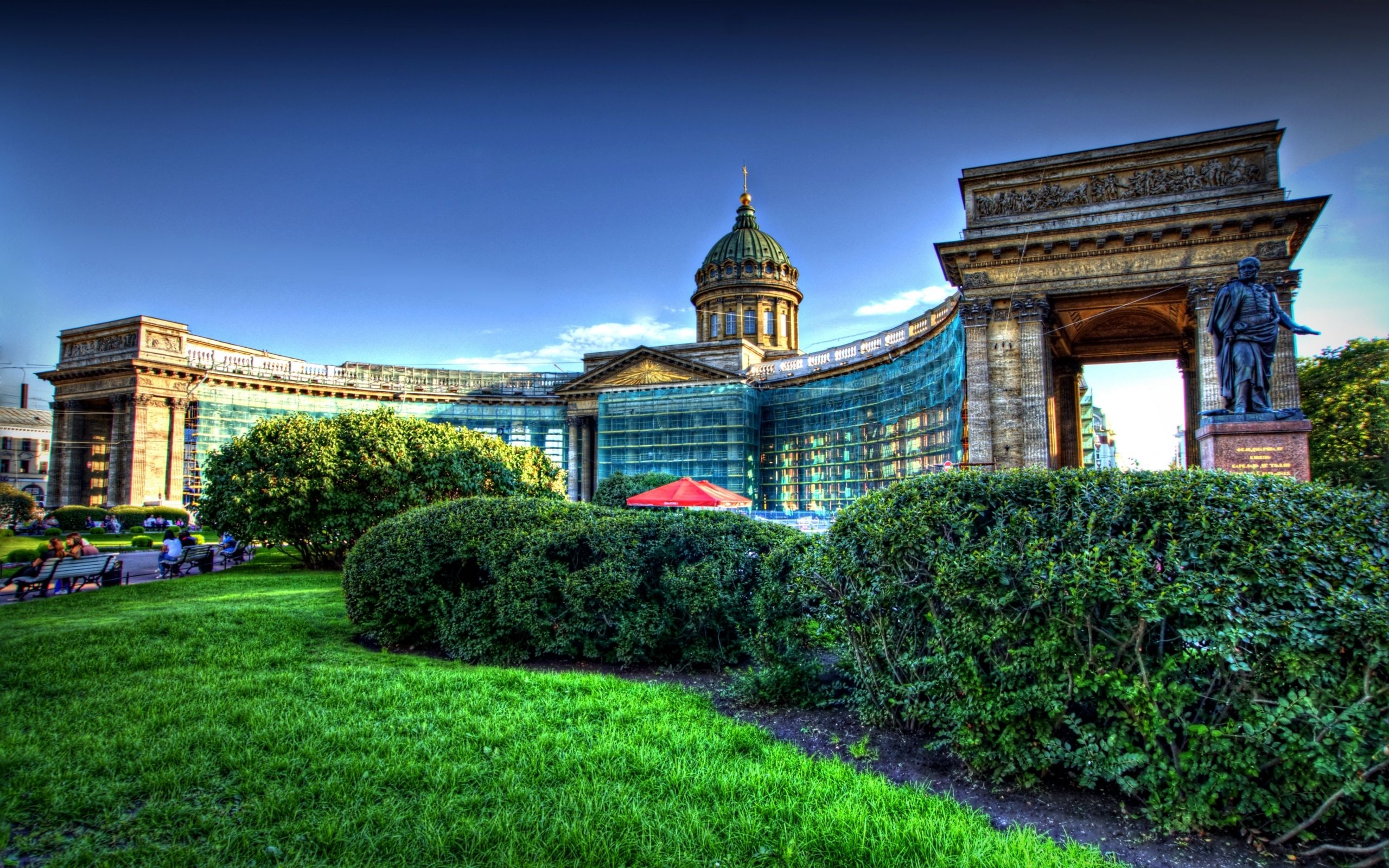 Architecture Kazan St Petersburg Cathedral Decorative Garden R