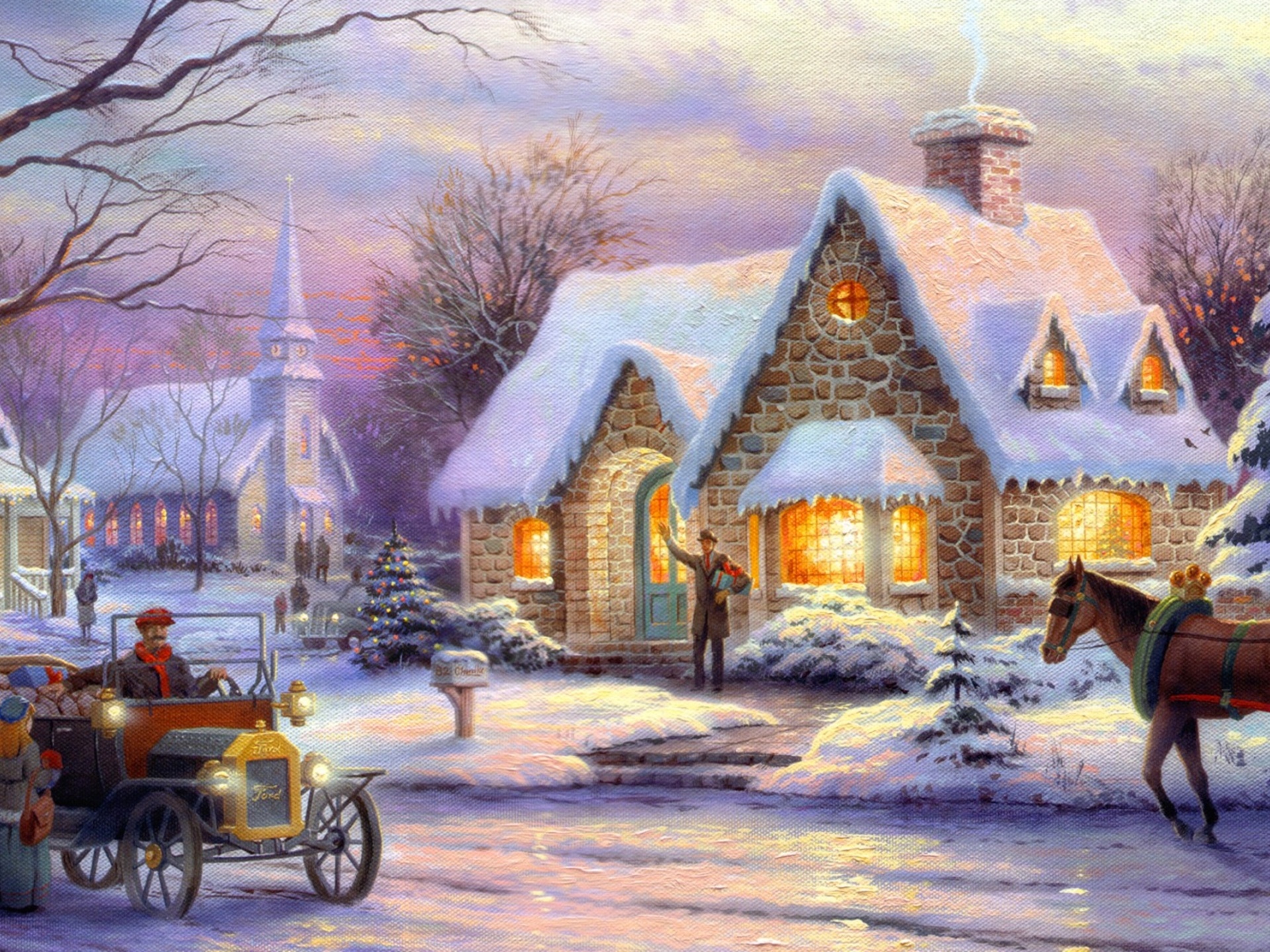 Art Christmas Idyll Painting