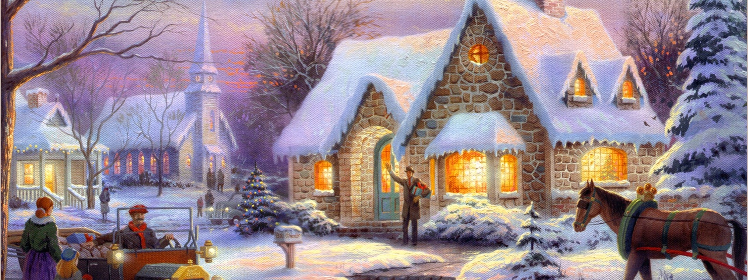 Art Christmas Idyll Painting