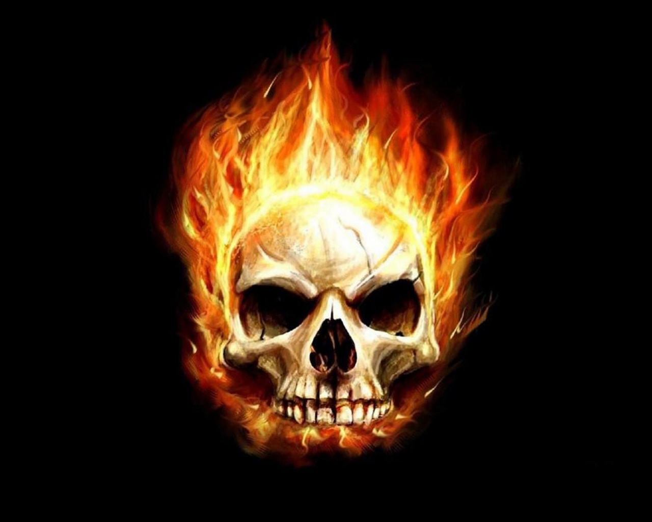 Art Flaming Skull