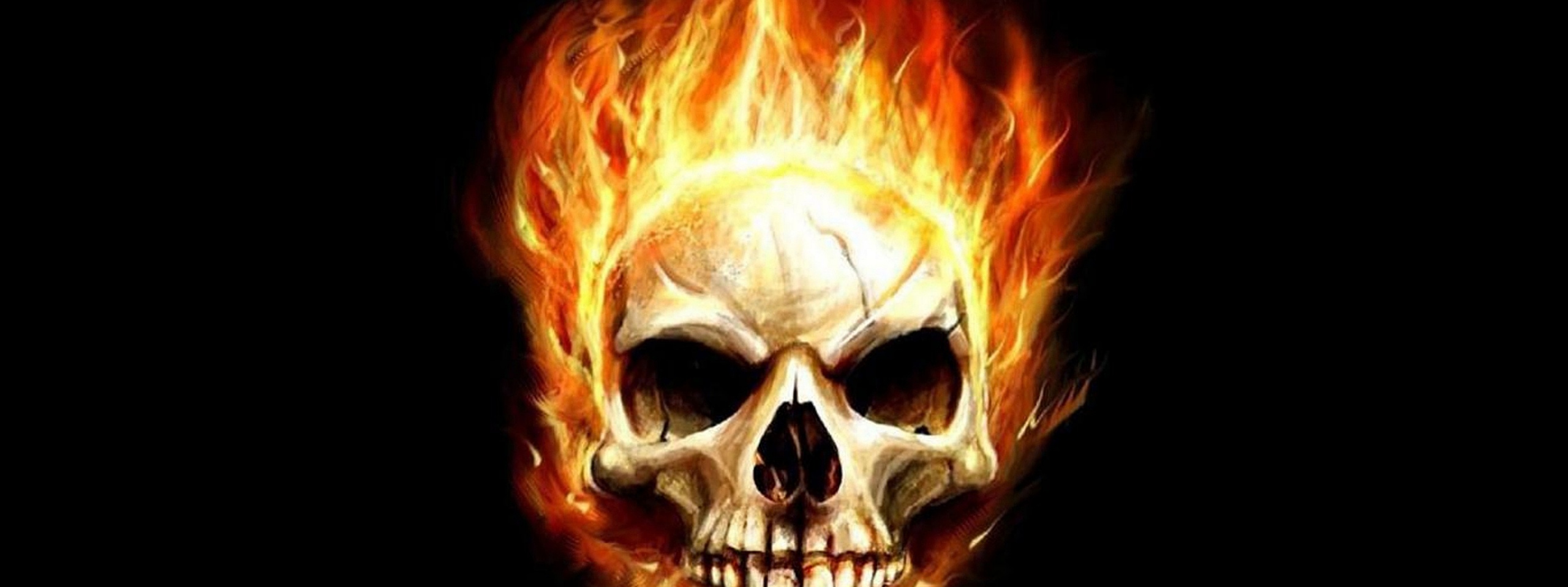 Art Flaming Skull