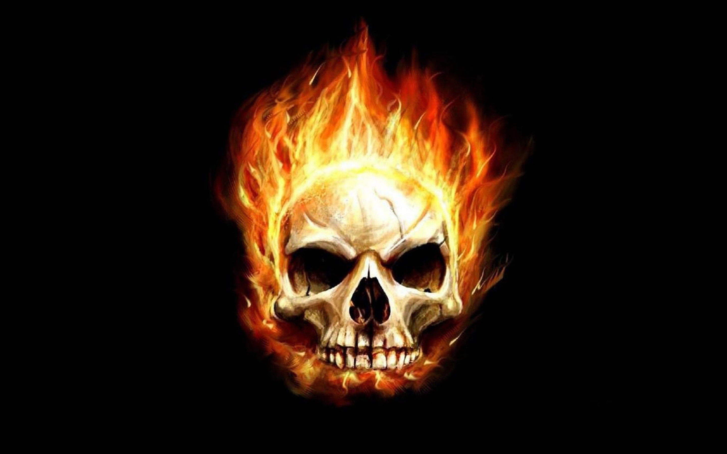 Art Flaming Skull