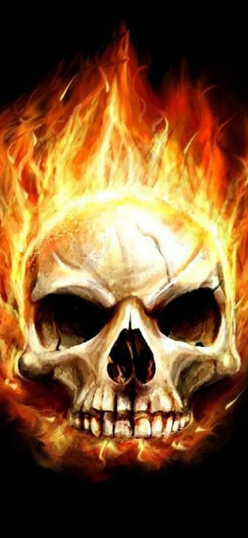 Art Flaming Skull