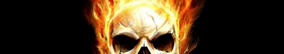 Art Flaming Skull