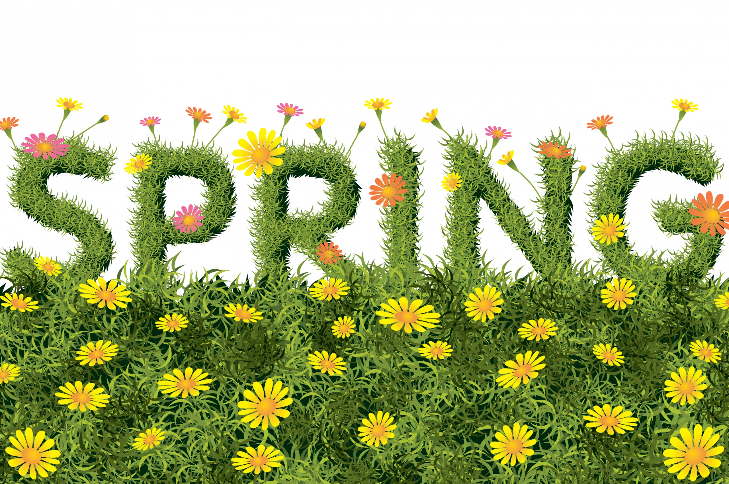 Art Spring Text Green Yellow