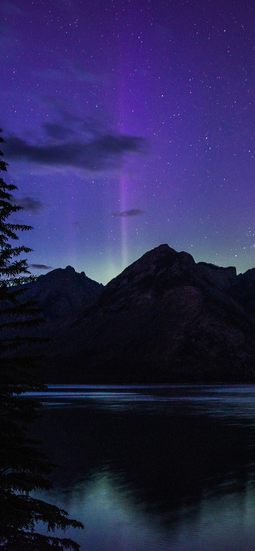 Aurora Light Over Banff Park-Canada