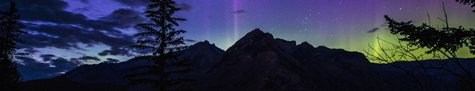 Aurora Light Over Banff Park-Canada