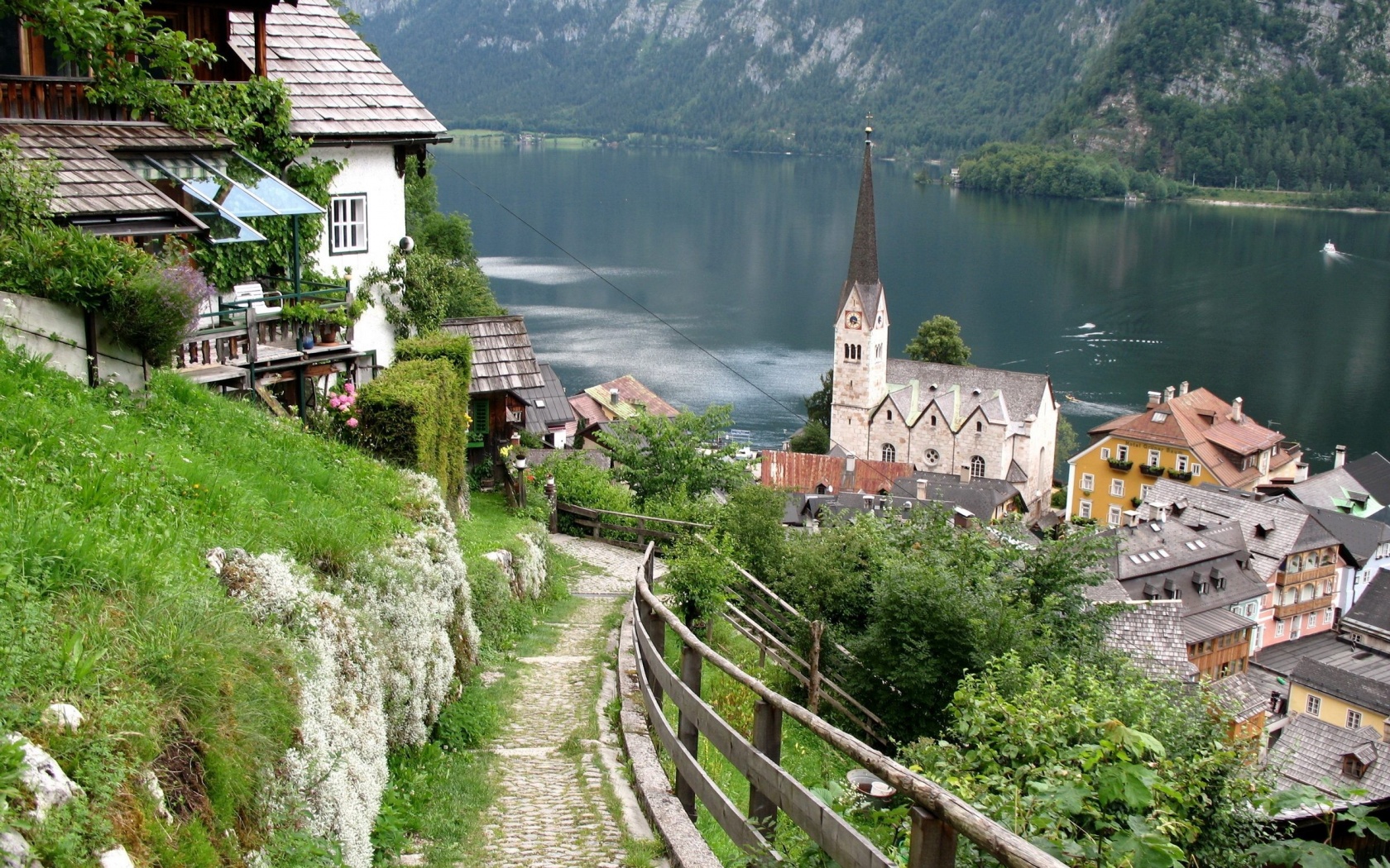 Austria Hallstatt River Homes