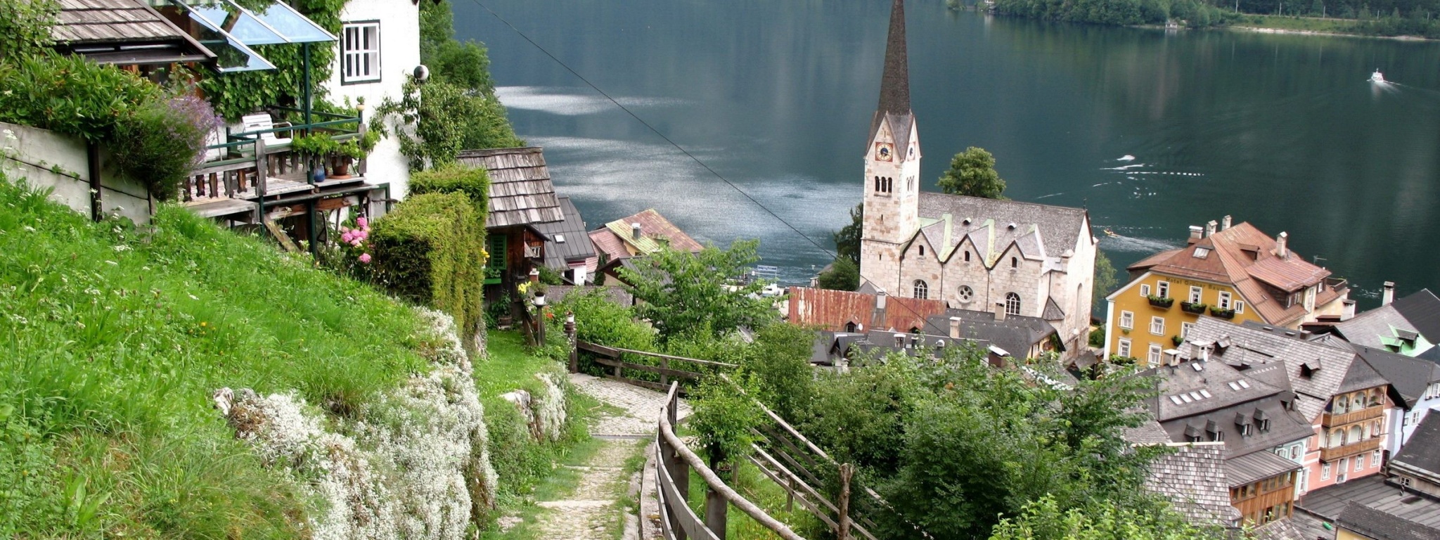 Austria Hallstatt River Homes