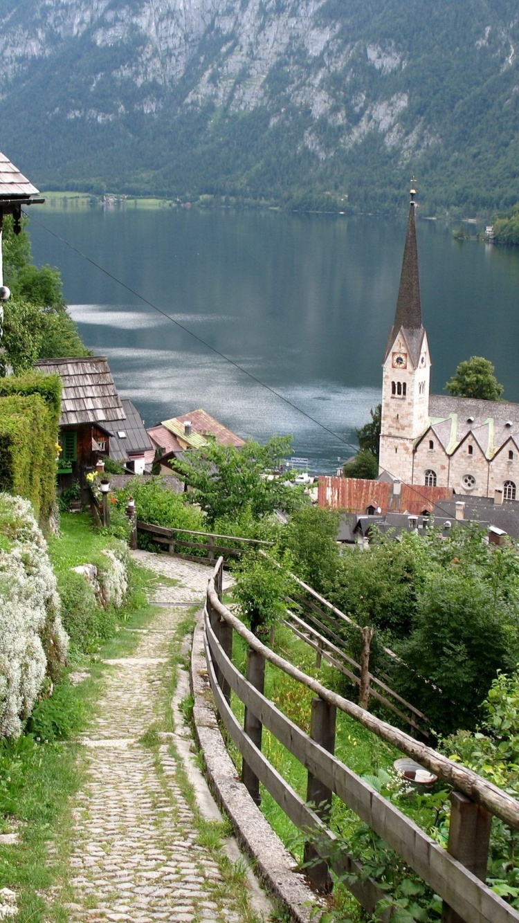 Austria Hallstatt River Homes