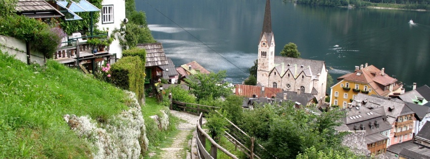 Austria Hallstatt River Homes