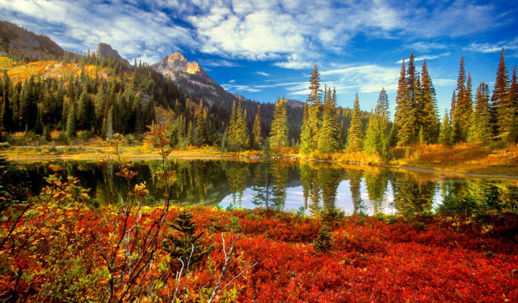 Autumn Clouds Lakes Mountains