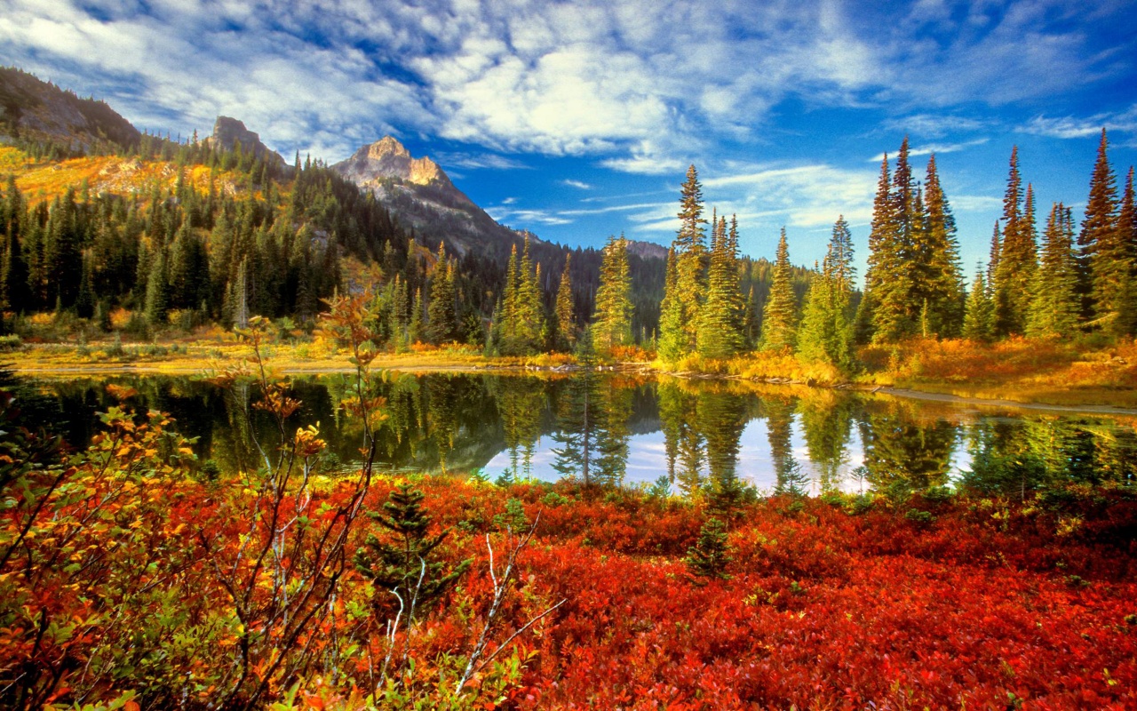 Autumn Clouds Lakes Mountains