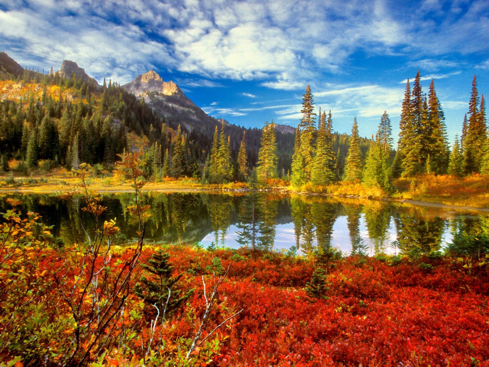 Autumn Clouds Lakes Mountains