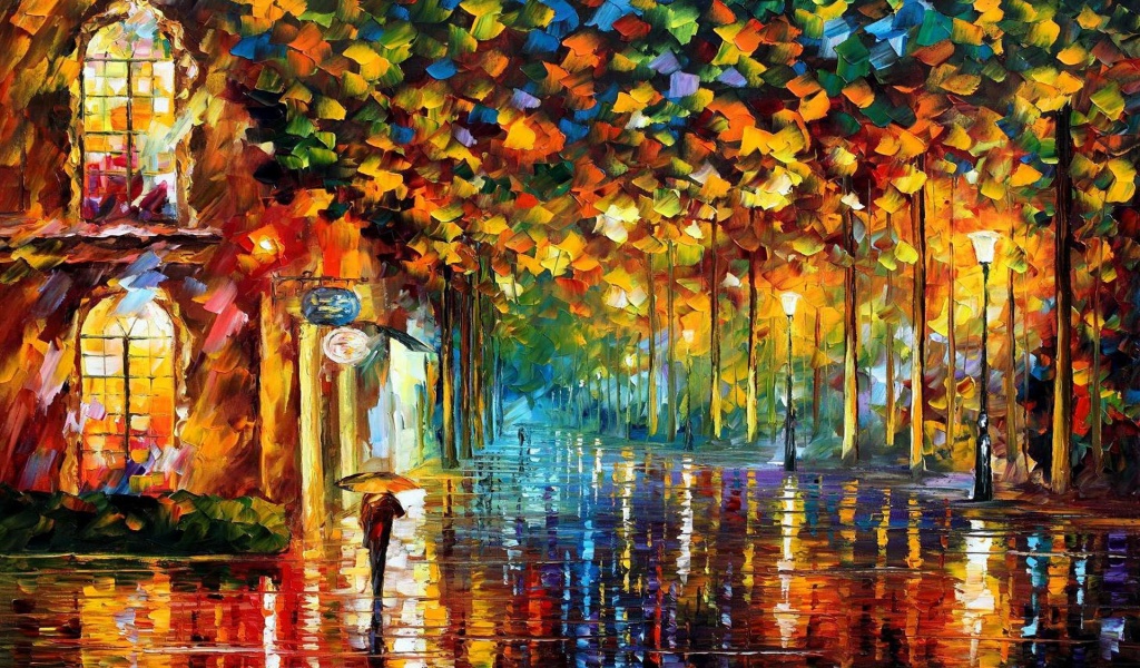 Autumn Street Painting Art