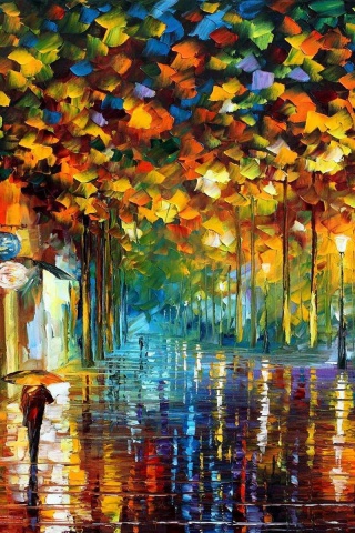 Autumn Street Painting Art