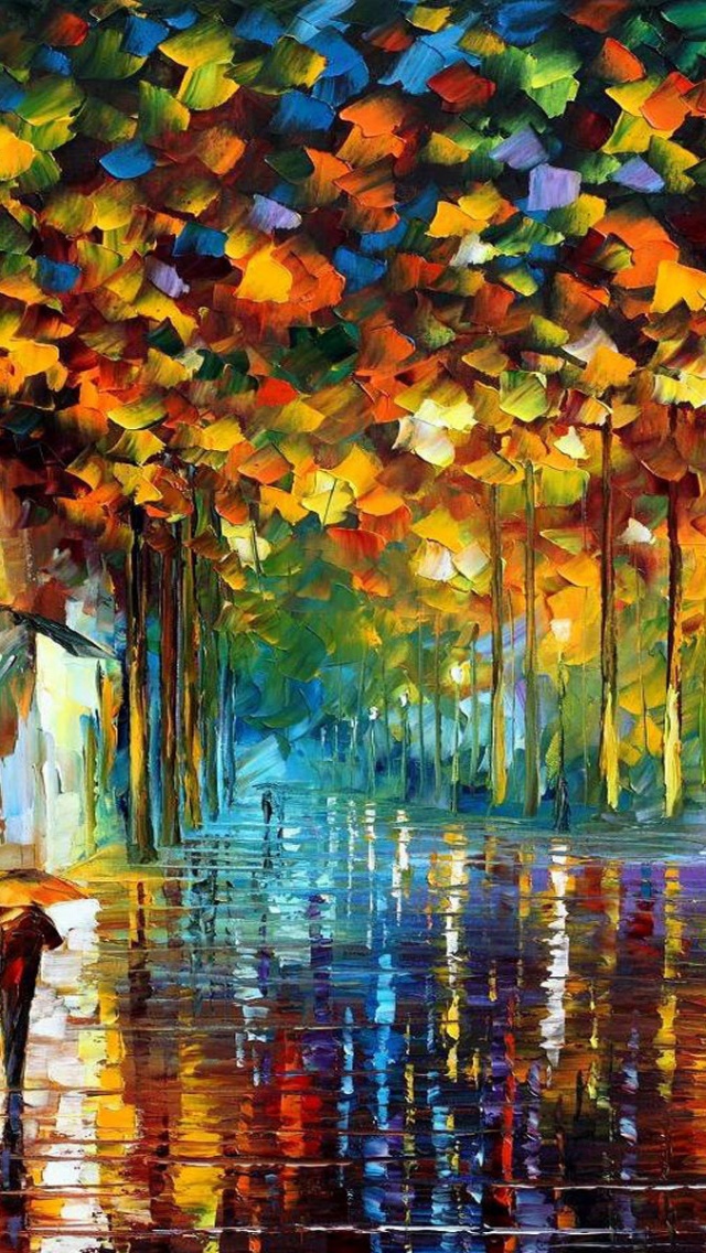 Autumn Street Painting Art