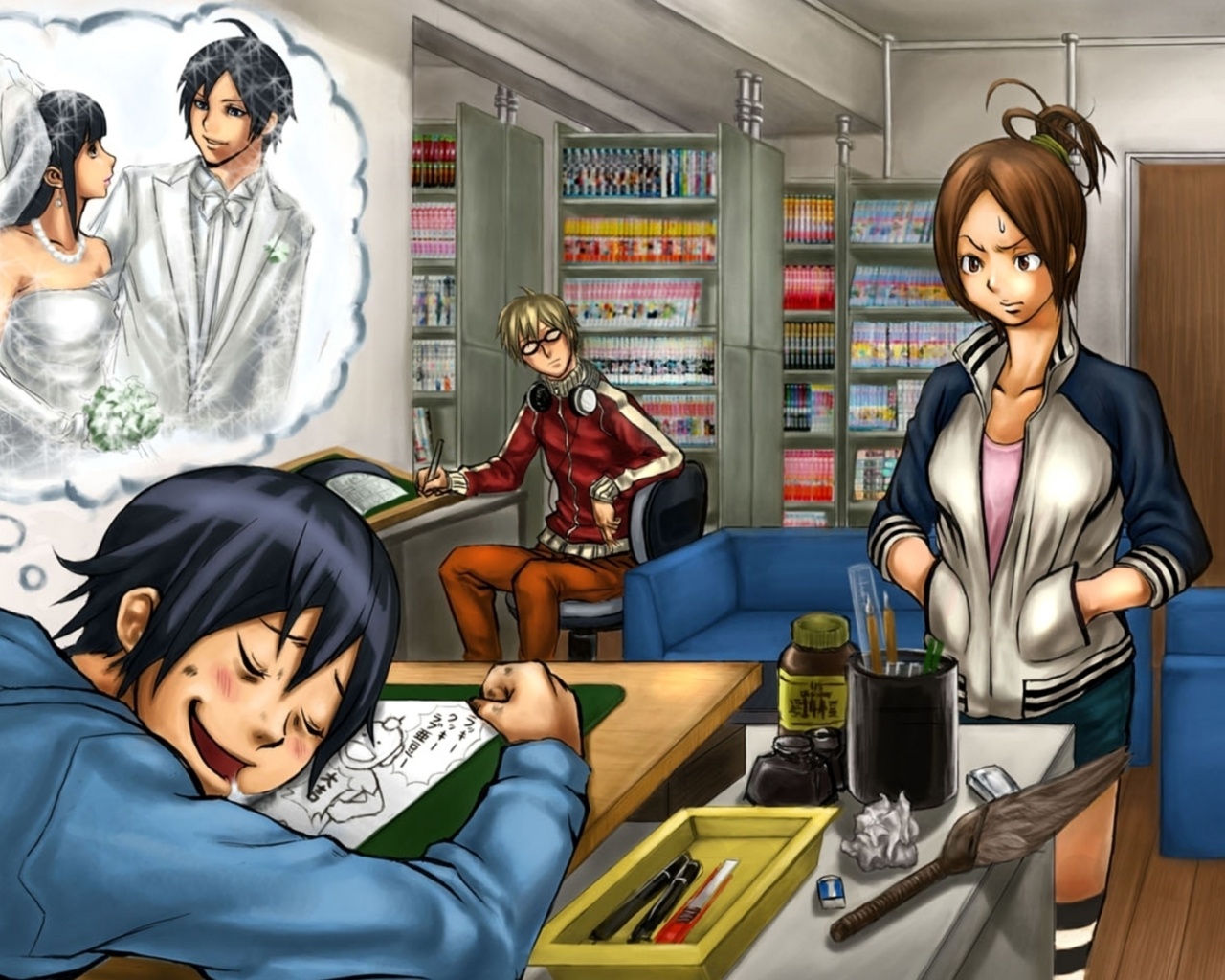 Bakuman Mashiro Moritaka Akito Takagi Kaya Miyoshi Miho Azuki Dream Marriage Anime