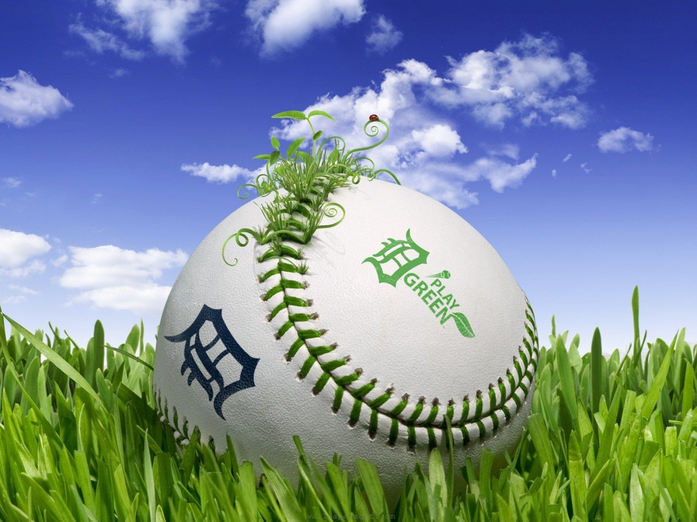 Baseball 3D Play Green Sports