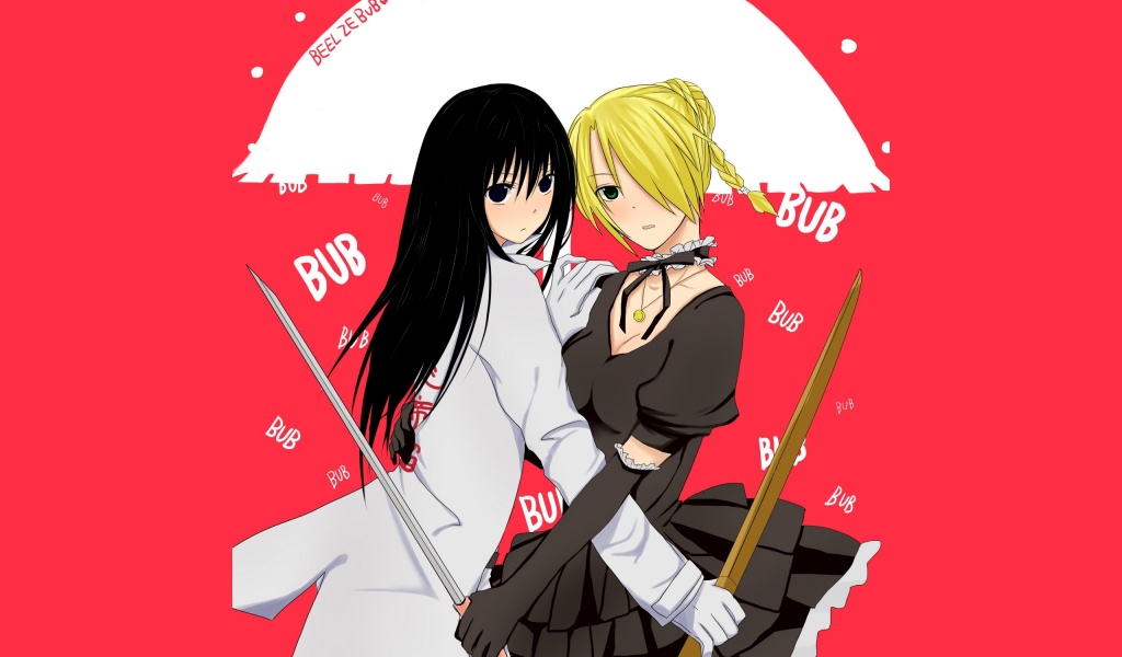 Beelzebub Girl Umbrella Hug Anime Wallpaper