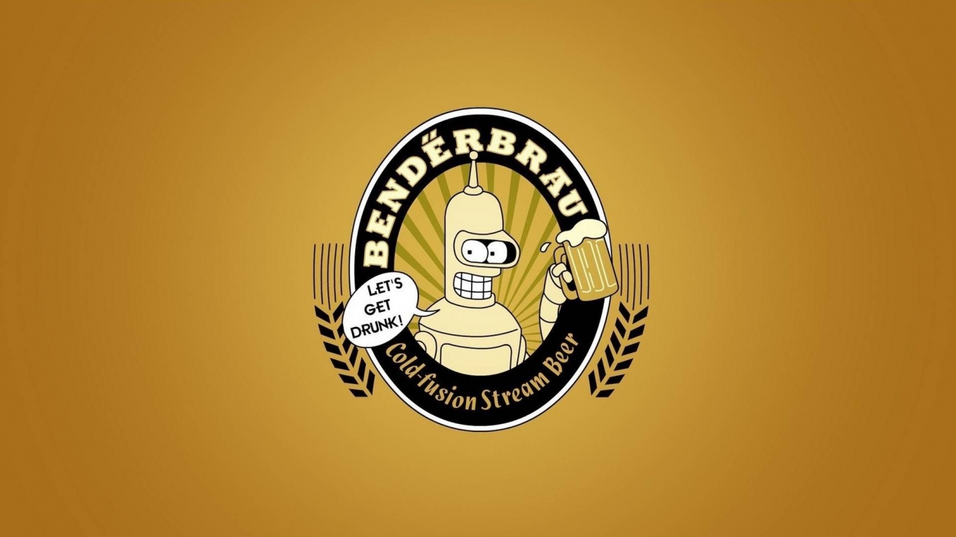 Beers Futurama Bender Minimalistic Funny