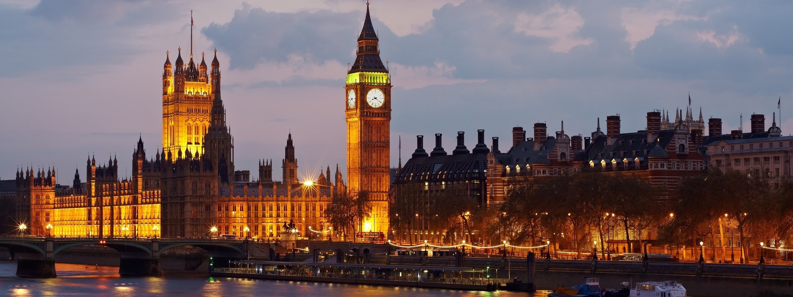 Big Ben Great Britain England London Westminster Palace River Thames City Evening