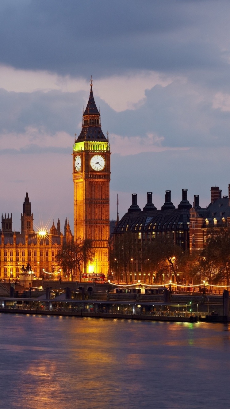 Big Ben Great Britain England London Westminster Palace River Thames City Evening